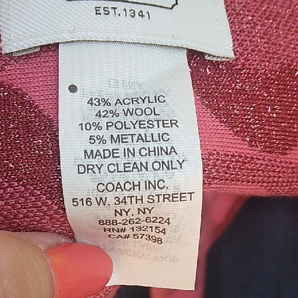 Coach Pink Textured Scarf - Picture 3 of 5